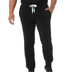 <b>Men's</b> Black Cotton Sweatpants Elastic Waist Drawstring Casual <b>Pants</b> With Pockets Midweight Knitted Autumn Wear - Product Image 4