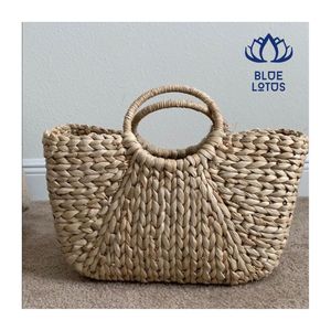 Bolso Tote de Jacinto de Agua 2026, el Más Vendido, para Compras y Viajes Casuales, Artesanía en Fibra Tejida a Mano, Material Seguro y Duradero - Product Image 1