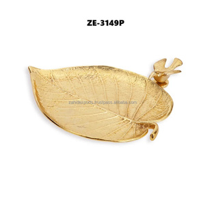 Bandeja de Servicio Metálica Ecológica con Patrón Geométrico Hecha a Mano OEM ODM, Diseño Moderno al por Mayor, Chapada, Segura, Calidad de Exportación - Product Image 2