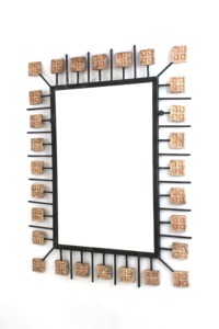 New Arrival Mid Century Modern Iron Mirror With Decorative <b>Square</b> <b>Frame</b> Wall Mounting - Product Image 2