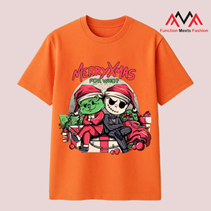 Camiseta de algodón 95% + 5% elastano, tejido twill, informal/estilo urbano/ropa de playa, naranja, estampado regular (estampado gráfico) - Product Image 4