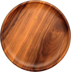Assiette en bois multifonctionnelle, plat de service en bois naturel, vaisselle artisanale écologique pour restaurant, hôtel - Product Image 2