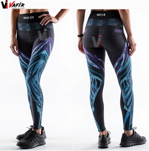 Sublimated Ladies Stretchy High Waist Sports Jogging Workout Gym Yoga <b>Leggings</b> Soft Yoga Pants <b>Leggings</b> vafir fitness - Product Image 4