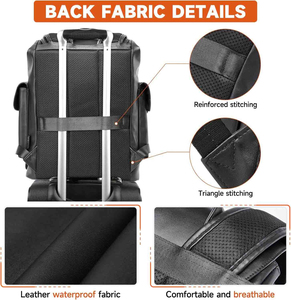 Custom Genuine Leather Business Outdoor Bag Custom Logio Travel <b>Roll</b> Top <b>Backpack</b> Bag Custom Traveling Bag - Product Image 2