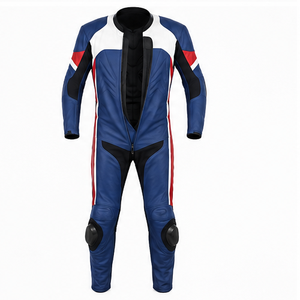 Veste coupe-vent en cuir PU bleu, rouge et blanc pour homme AULTRA ONE ENTERPRISES, fermeture éclair, respirante, séchage rapide, style streetwear - Product Image 5