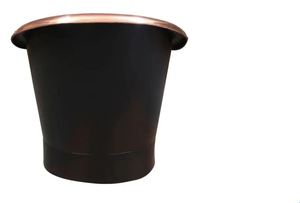 Baignoire autoportante ovale en cuivre à pieds de chaise, finition bronze huilé, pour villas et hôtels - Product Image 3