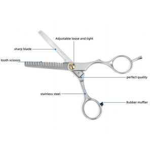 Tijeras de Entresacar de Calidad Premium para Barbería, Acero Inoxidable, Cuchilla Afilada, Tijeras de Seguridad para Texturizar el Cabello, para Uso Profesional en Salón - Product Image 4