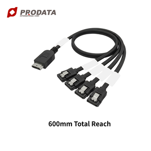 สายเคเบิลแปลง MCIO 4X เป็น 4X SATA SAS ขนาด 600 มม. สำหรับระบบจัดเก็บข้อมูลระดับองค์กร - Product Image 3
