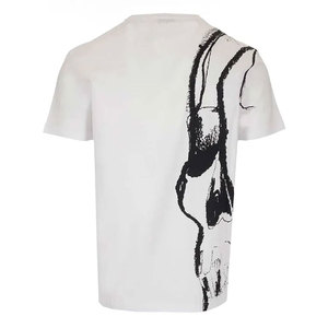 Camiseta Blanca con Estampado de Calavera para Hombre, Manga Corta, Cuello Redondo, Corte Ajustado, Estilo Gótico, 100% Algodón Jersey, Impresión Personalizada DTG - Product Image 3