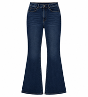 Jean évasé taille haute pour femme, coupe droite, en denim extensible, écologique, style vintage, décontracté, streetwear, formel, été, automne, léger