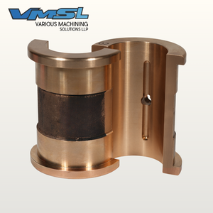 Cojinete de eje de bronce, latón y acero inoxidable de alta resistencia, tipo inserto de bloque de almohada, mecanizado por CNC y por electroerosión por hilo. - Product Image 2