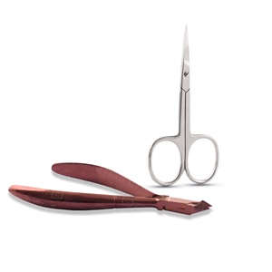 Ensemble professionnel de ciseaux à cuticules à pointe fine et coupe-ongles, kit d'outils de manucure 2 pièces, fabrication OEM, outils de soin des ongles directement de l'usine - Product Image 1