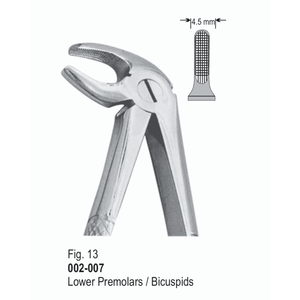 Pinzas de Extracción Dental Vitra Fig. 7 |   Premolares inferiores / Bicuspides |   Acero Inoxidable |   Manual |   Certificado CE |   De por vida - Product Image 1