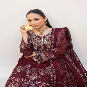 Salwar Kameez brodé marron pour femmes, tenue traditionnelle ample, longueur au sol, style indien et pakistanais, Kurti pour filles - Product Image 5