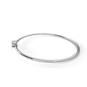 AMBER JEWELS Rose <b>Gold</b> Minimalist <b>Bangle</b> Brilliant Cut Lab Grown Diamond Bezel Setting Unisex Everyday Wear IGI Bracelet - Product Image 2
