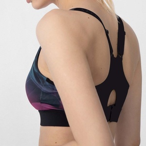 <b>Cheap</b> Price Women's Long Line <b>Padded</b> Yoga Sports Bras with Built-in Removable Cups Medium Support 100% Polyester - Product Image 6
