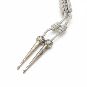 Aiguillette de alambre de oro de primera calidad con puntas plateadas, cordón de uniforme de seguridad plateado de tela satinada resistente al desgarro - Product Image 2