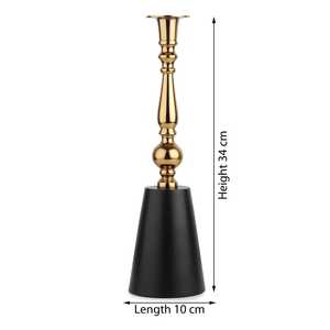 Serenity <b>Black</b> Base Aluminum Handmade Eco-Friendly <b>Candlestick</b> Holder with Ball Design for Home Decoration Durable Metal Finish - Product Image 2