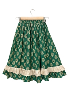 Twisha – Haut sans manches en coton tissé à rayures avec lehenga imprimé – Rose et vert – Pour fille - Product Image 5