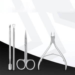 Juego profesional de manicura y pedicura de acero inoxidable al por mayor con tijeras, empujador, cortaúñas y herramientas para uñas - Product Image 1