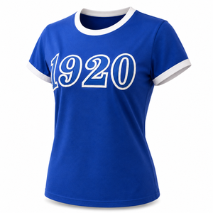T-shirt col en V Zeta Phi Beta Sorority 1920 Sooo Sweet Bleu Blanc Manches Courtes Greek Life Apparel Vente en Gros Grandes Tailles - Product Image 4