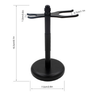 Maclura Black Metal Shaving Brush Stand with Adjustable <b>Clamp</b> and Circular Base - Product Image 6