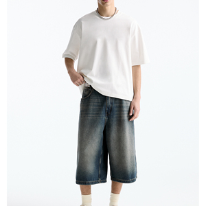 เสื้อยืดผู้ชายสีขาวทรงปกติ ผ้าแคนวาสคอตตอน 100% แขนสั้น คอกลม ดีไซน์เรียบง่าย สีพื้น ผ้าถัก ไม่หด 300 - Product Image 5