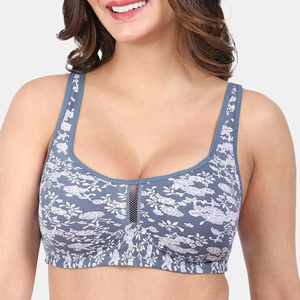 Ropa Deportiva Unisex de Talla Grande, Sujetador Deportivo Transpirable de Malla con Soporte Medio, Estampado Floral/Animal y Logotipo Frontal - Product Image 4
