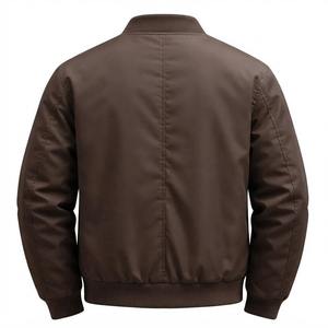 Chaqueta Bomber Marrón para Hombre, Chaqueta de Piloto Casual con Cierre, de Poliéster, para Primavera y Otoño, con Etiqueta de Logotipo Privado, Chaquetas de Poliéster para Hombre - Product Image 2