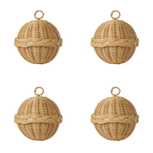 Oferta Especial: Adorno Navideño de Ratán, Cesta Colgante Ecológica y Natural, Decoración Rústica Boho para el Hogar, Venta al por Mayor OEM ODM - Product Image 2