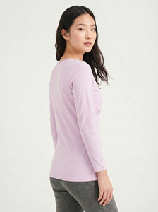 เสื้อให้นมบุตรแขนยาวสีม่วง Bmama เสื้อคลุมให้นมบุตรสำหรับคุณแม่หลังคลอด แบบดึงลงได้ - Product Image 4
