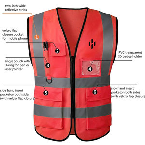 Chaleco de Seguridad de Alta Visibilidad para Hombre, Calidad Premium, Hecho en Pakistán, Certificado CE, Material de Poliéster - Product Image 6