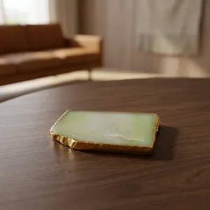 Natural <b>Agate</b> Stone <b>Coasters</b> Classic Square Style Durable Green for Dining Room Bar and Office Indian Wholesale Factory Price - Product Image 3