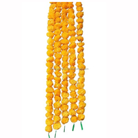 Guirnalda de Caléndulas Artificiales Color Caléndula Original, Decoración India, Graduación, Hecha a Mano, Poliéster Sintético, Impermeable, Hebras Largas