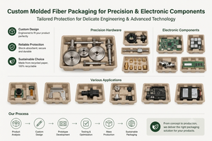 Custom Eco-friendly Recyclable Molded Fiber Packaging Tray Shockproof Protective <b>Insert</b> <b>for</b> Electronic Components Precision - Product Image 2