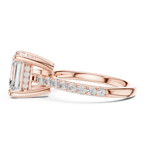 Anillo de Compromiso de Diamantes de Corte Asscher y Corte Brillante Redondo de 4 Quilates, Cultivados en Laboratorio, de Oro Sólido de 14K, Certificados por IGI, para Mujer, Diseñador de Moda - Product Image 6