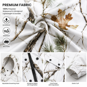 Poncho de pluie imperméable à capuche personnalisé pour la chasse, manteau de pluie camouflage, veste de pluie longue pour la pêche et la randonnée en plein air, coupe-vent, OEM ODM toutes saisons - Product Image 5