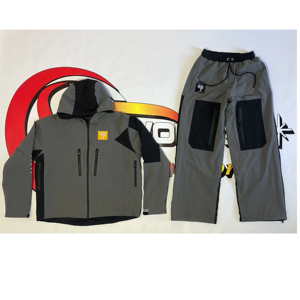 Hooded Casual Solid Zipper Jacket Trouser Shorts Set Winter Nylon/<b>Polyester</b> Hiking Double Layer Waterproof Windbreaker <b>Tracksuit</b> - Product Image 1