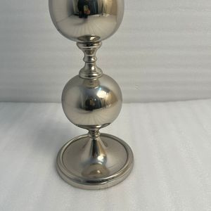 Decorative Solid Brass Candle Stand With Nickle Finish For Home Interior Styling And Wedding Centerpiece Decoration - Product Image 4