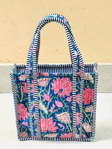 Sac fourre-tout matelassé en coton imprimé à la main, léger, lavable, élégant, pour le voyage et le shopping, sac à bandoulière - Product Image 6