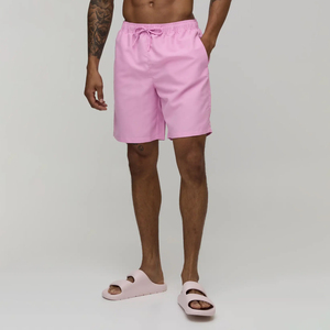 Customized Knee Length 100% Polyester Solid Colour Board Shorts with Drawstring <b>Mens</b> Kids Swimming <b>Trunks</b> - Product Image 1