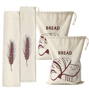 Juego de Bolsas de Pan de Algodón con Cordón, Ajustables, Lavables, Impresas, Ecológicas, Reutilizables, Resistentes al Agua, Duraderas, Regalo Promocional - Product Image 1