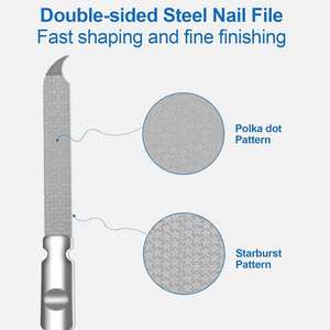 Ensemble de limes à ongles professionnelles en acier inoxydable double face avec options multi-grains pour des bords lisses et une mise en forme complète des ongles - Product Image 5