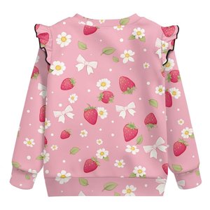 Sweat-shirt tricoté personnalisé pour bébé, col rond, manches longues, décontracté, écologique, avec manches évasées, vente en gros - Product Image 2
