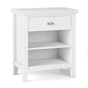 <b>White</b> Artisan <b>Bedside</b> Table Elegant Nightstand - Product Image 1