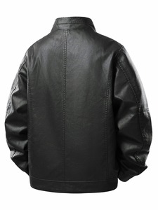 Chaqueta de Cuero para Hombre, Manga Larga, Estilo Clásico, para Todas las Estaciones, Resistente al Viento, Impermeable, Ignífuga, Negra, Roja, Marrón, Amarilla - Product Image 3