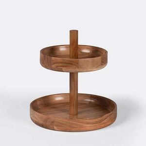 Simple Wooden Cupcake Stand Natural Best Dessert <b>Display</b> Tray for Party Wedding Home Decor Wood 2 Tier Cake Stand - Product Image 1