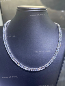 Collar de moissanita con baño de rodio para mujer, con engaste hecho a mano, estilo clásico para fiestas, en plata 925 - Product Image 6