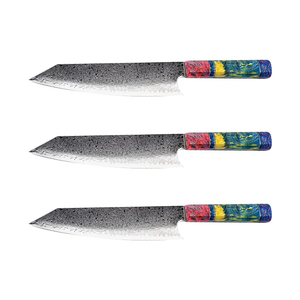 มีดเชฟเหล็กดามัสกัสญี่ปุ่น PRESTIGE BLADES ด้ามเรซิ่น ฟูลแทง ใช้ได้ทั้งมือซ้ายและขวา ล้างในเครื่องล้างจานได้ ดีไซน์ทันสมัย - Product Image 3