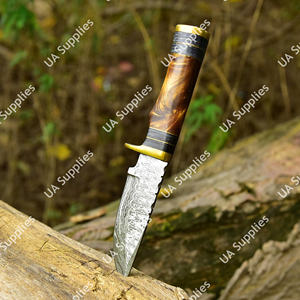 Cuchillo EDC de Hoja Fija de Acero de Damasco Hecho a Mano con Soporte OEM/ODM Personalizado, Venta al por Mayor para Caza, Camping, Pesca, Supervivencia Táctica - Product Image 4